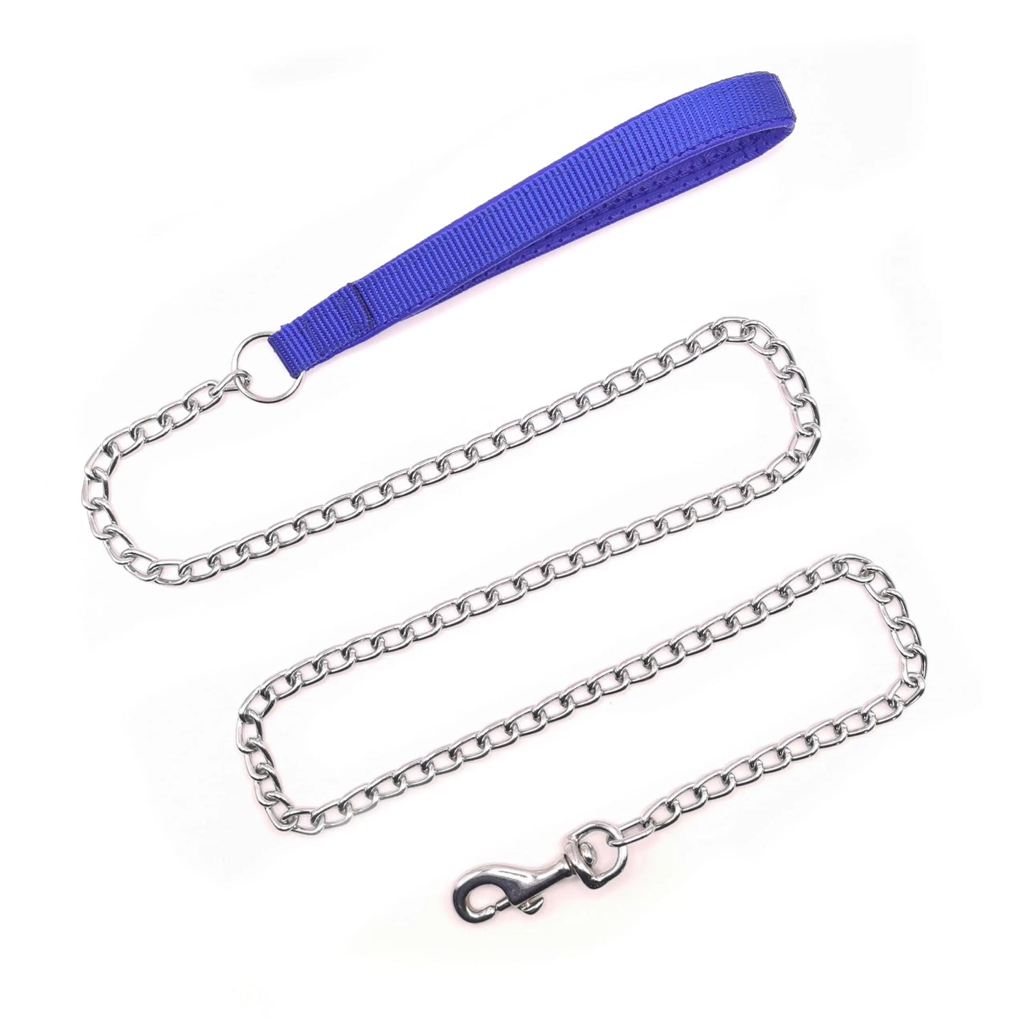 Heavy Duty Metal Chain Dog Leash 6ft Blue Handle