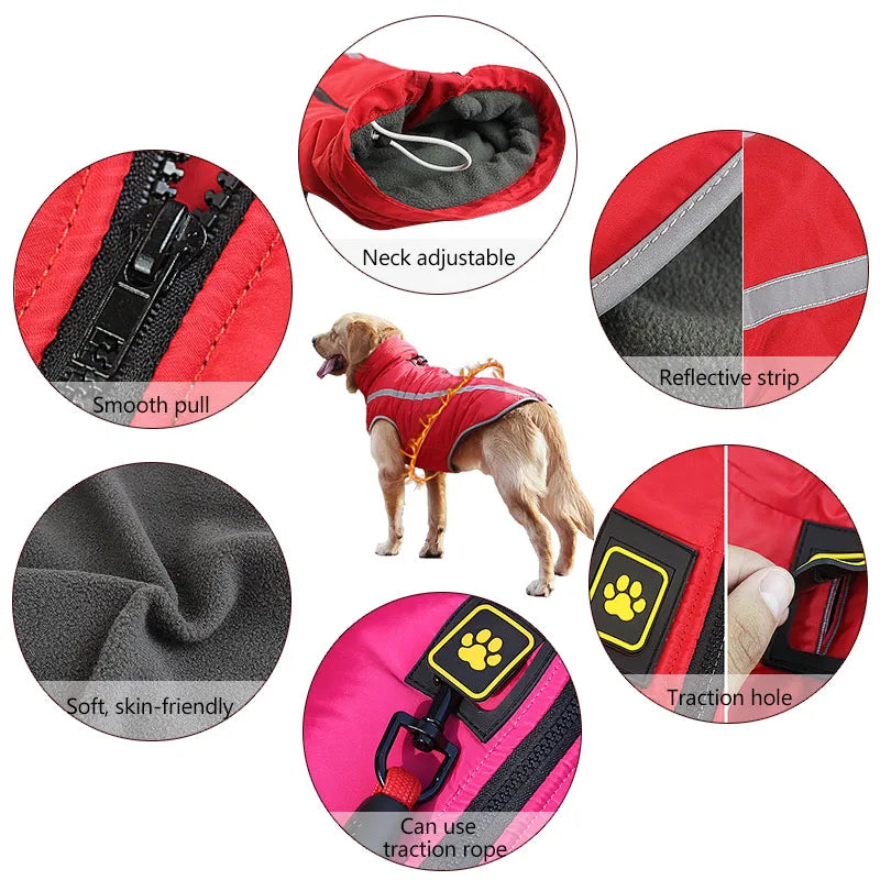 Thickened dog clothes windproof pet jacket