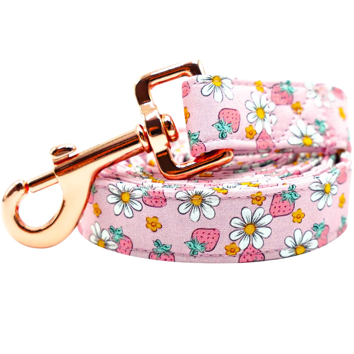 Lionheart glory Strawberries Print Dog Leash Pink Durable Dog Leashes with Comfortable Soft Handle for Small Medium and Large Spring Summer Dog Leash Girl or Boy Dogs