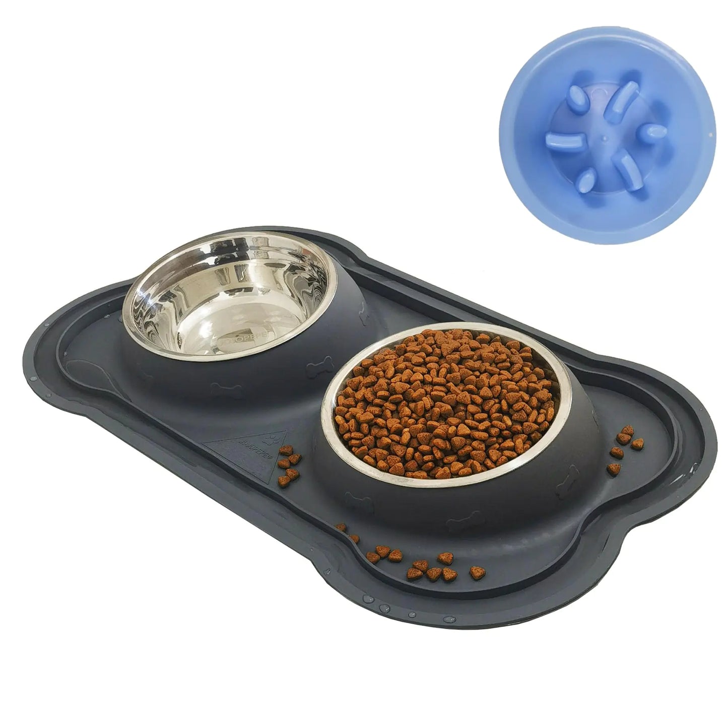 Dog Bowls Stainless Steel Slow Feeder Set