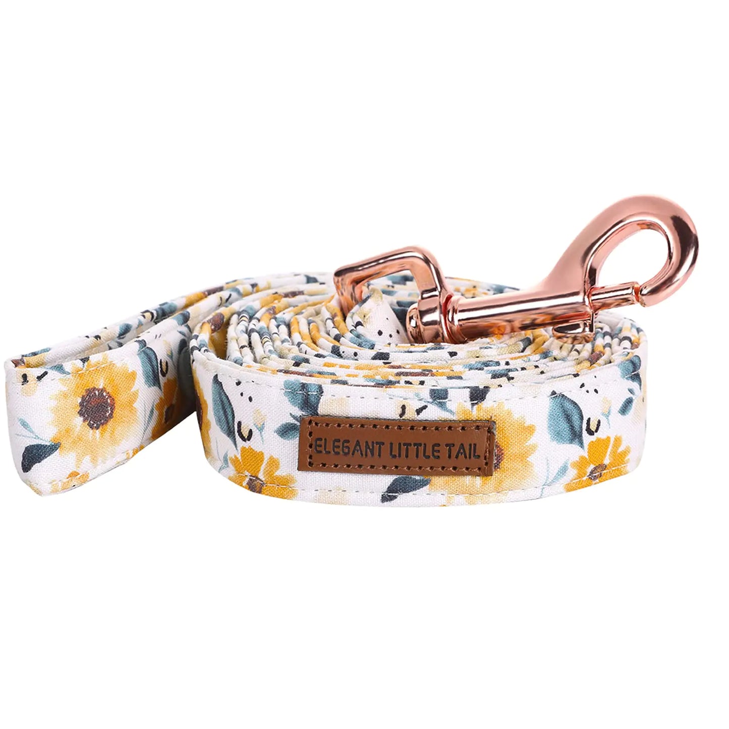 Elegant little tail Sunflower Print Strong Dog Leash