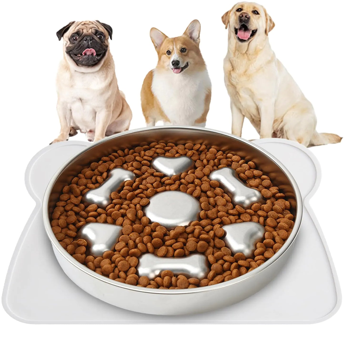 Slow Feeder Dog Bowls 2-Cup Medium Breed