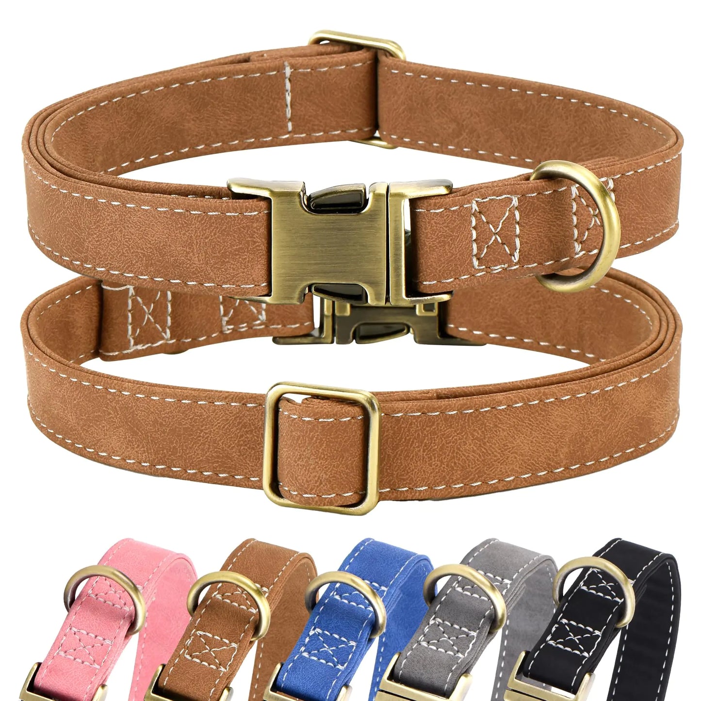 LCG LUCHENGYI Soft Leather Dog Collar